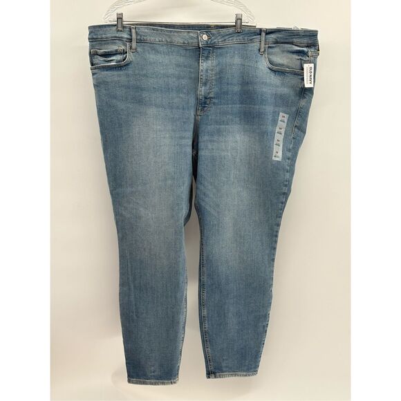 Old Navy Jeans Rockstar Women's Plus Size‎ 28 Blue Super Skinny Mid Rise New - Picture 1 of 12